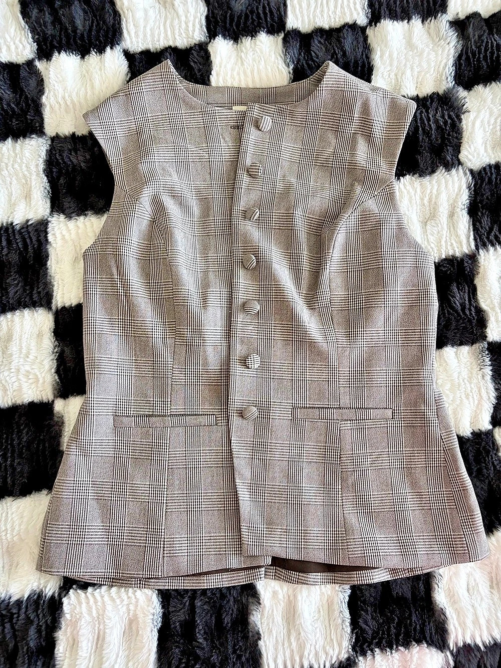 Joie Plaid Vest Size 8